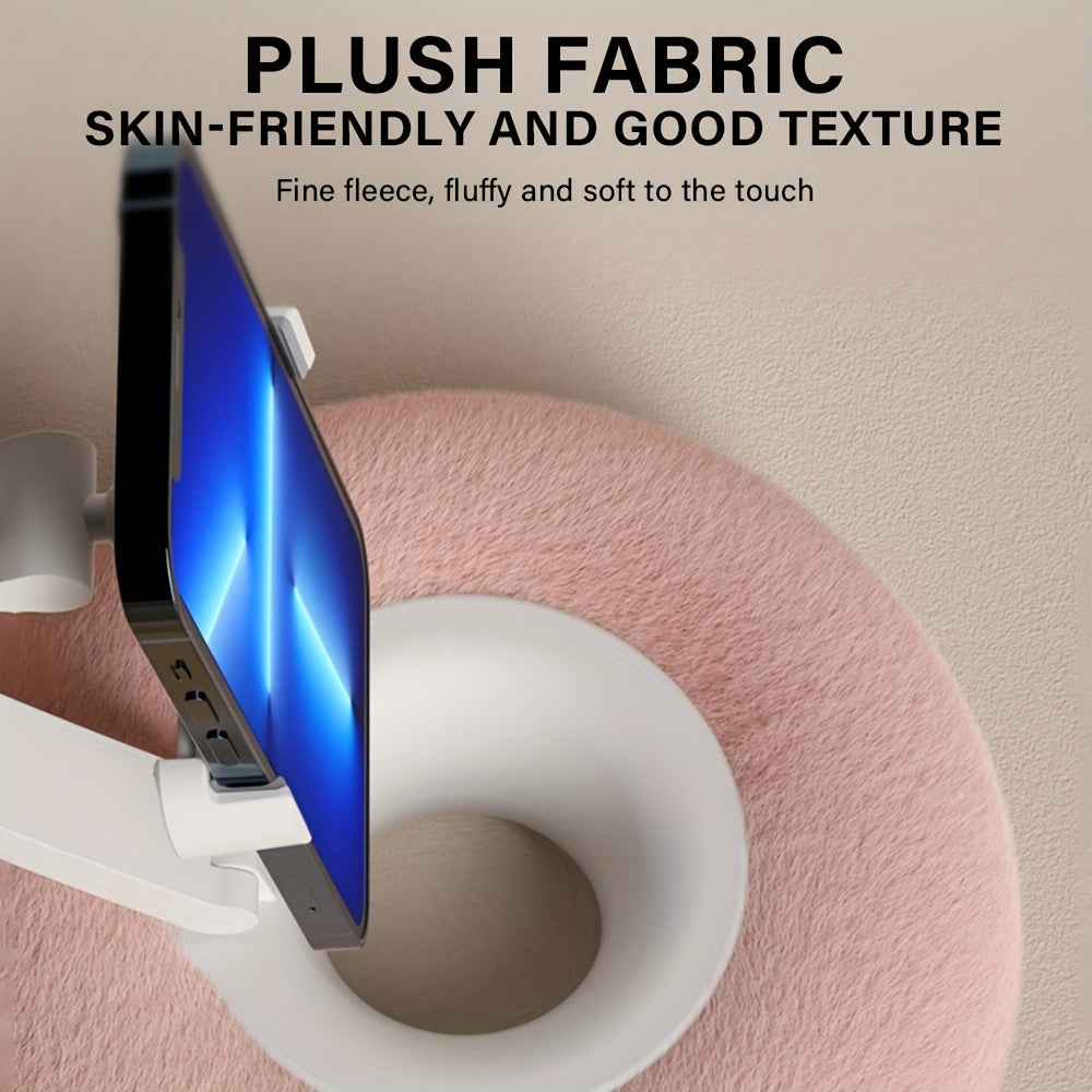 Mini Pillow Phone Holder, Slim and Skin-friendly Plush, Soft Fabric, Multi-angle Adjustable Viewing Angle, Small Size, Suitable for Reading in Bed, Watching TV Series, Stretchable Chuck Suitable for Different Sizes of Smartph